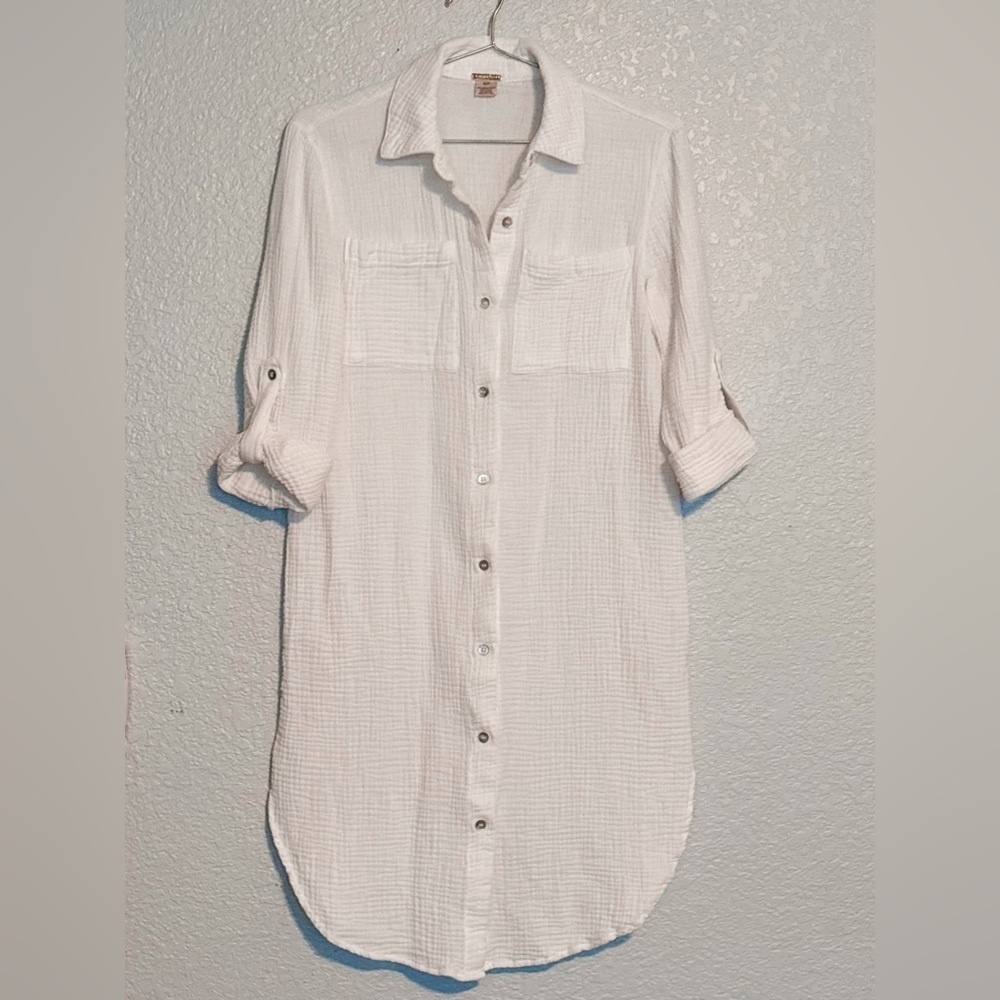 Magaschoni 100% Organic White Mini Gauze Dress